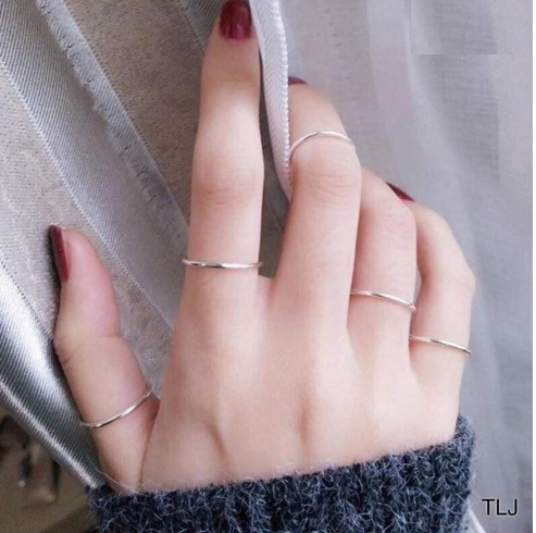 Nhẫn bạc, nhẫn nữ tròn trơn, kiểu dáng đơn giản dễ thương