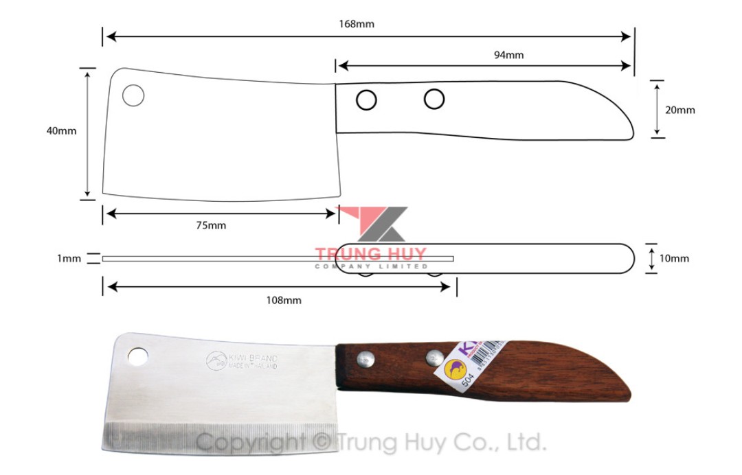 Dao Cắt Pho Mai Cán Gỗ Kiwi - 504