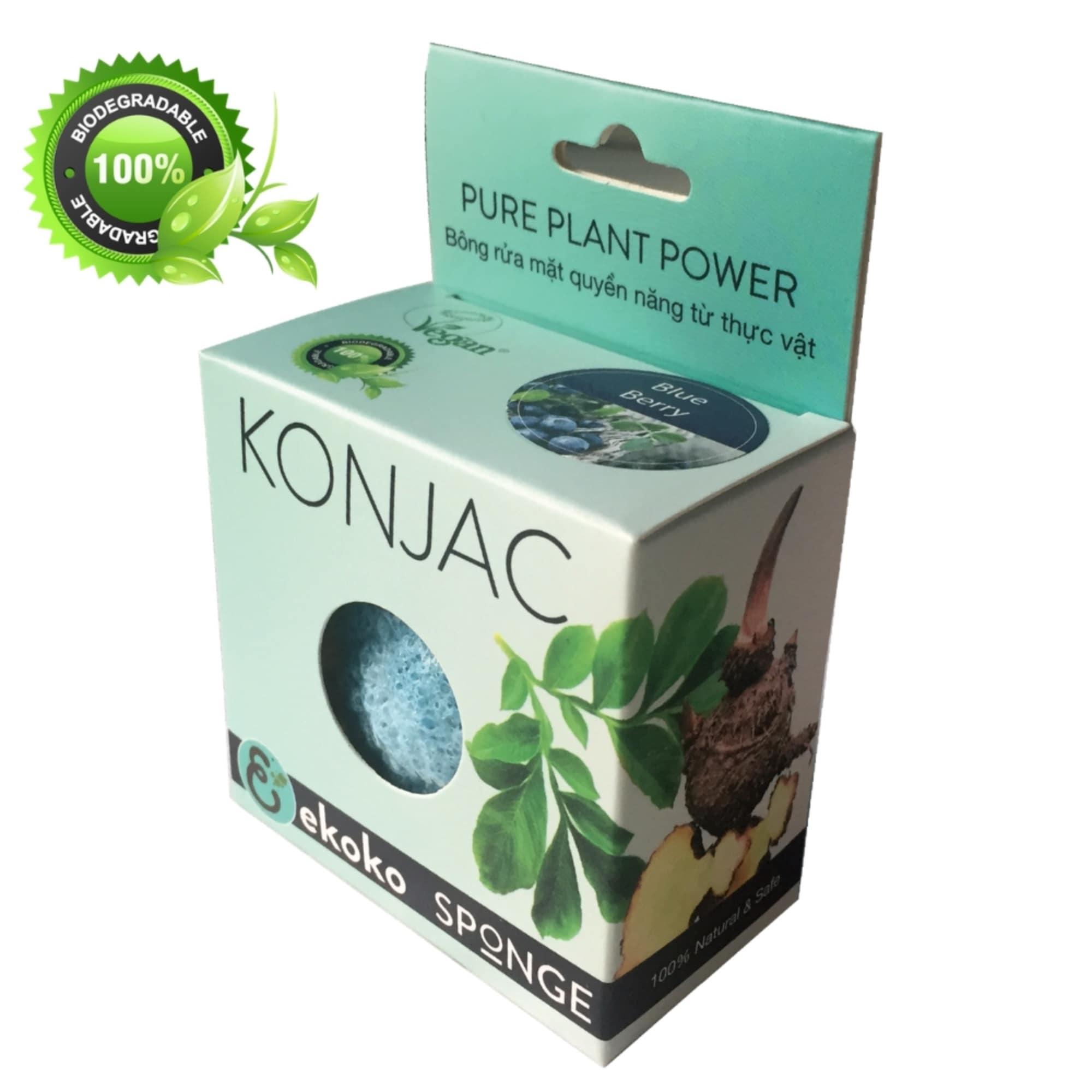 Konjac facial puff sponge Blueberry