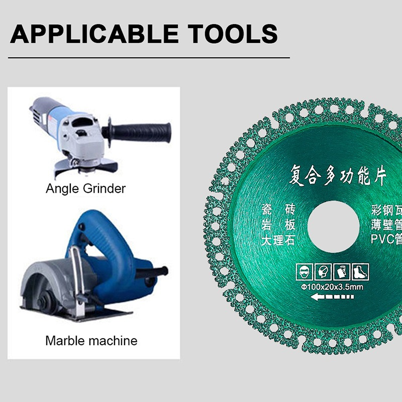 100mm Diamond Composite Cutting Disc Granite Marble Porcelain Tile Ceramic Sharp Brazing Grinding