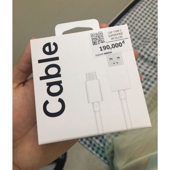 Cáp Type C SuperVOOC 1m OPPO DL129 Trắng