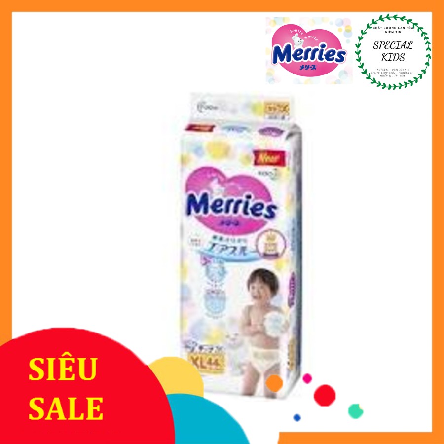 [TEM PHỤ CHÍNH HÃNG KAO] Tã/Bỉm DÁN Merries nội địa Nhật Size XL44 (12-20kg)
