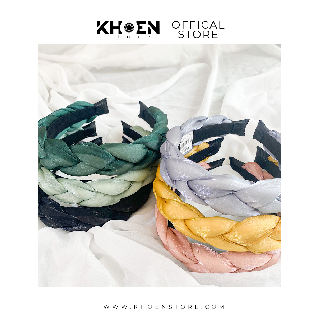 Cài tóc - Băng đô dạng mấn bính voan cát (Nhiều màu) - Khoen Store