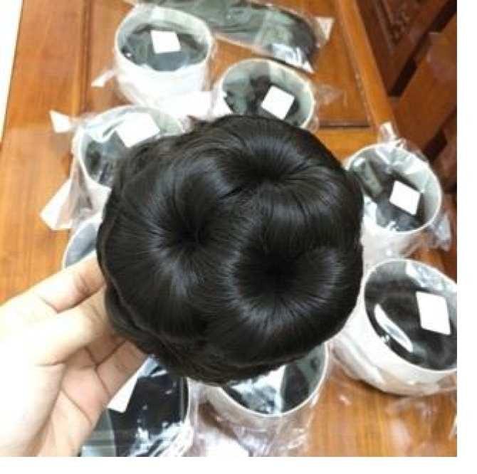 BÚI TÓC GIẢ XOĂN HOA