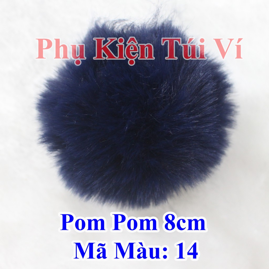 Pom pom trơn 8cm làm đồ handmade