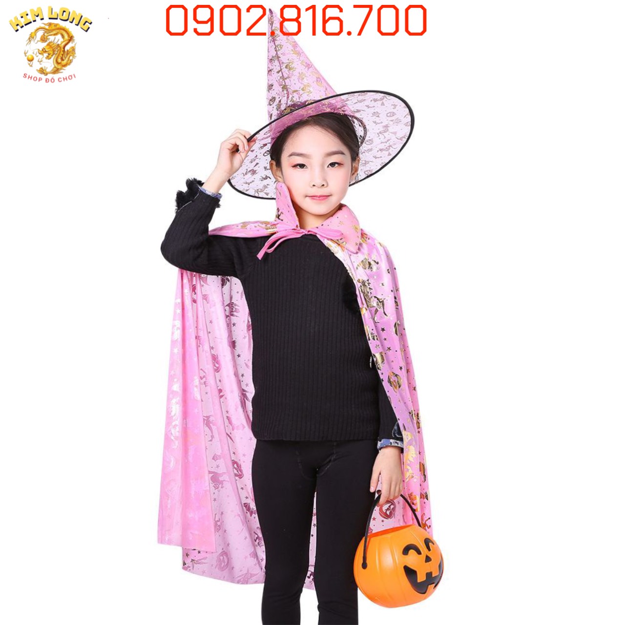 Áo Choàng và nón phù thuỷ trang phục hoá trang Halloween