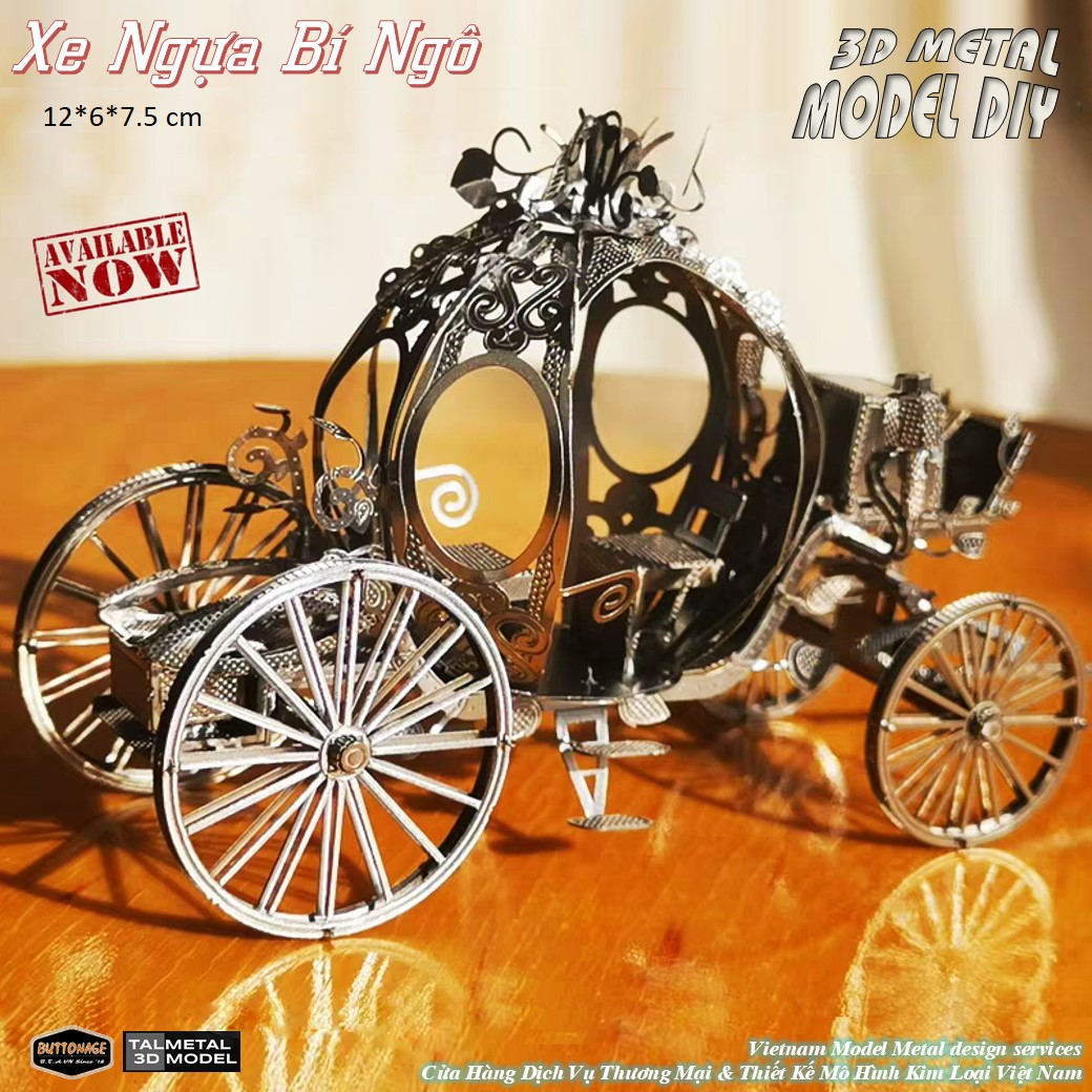Mô Hình Xe Ngựa (Kim loại lắp ghép 3D)