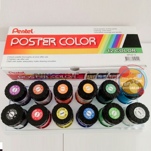 Màu poster pentel 12 màu, #pentel-dụng cụ vẽ tâm tâm