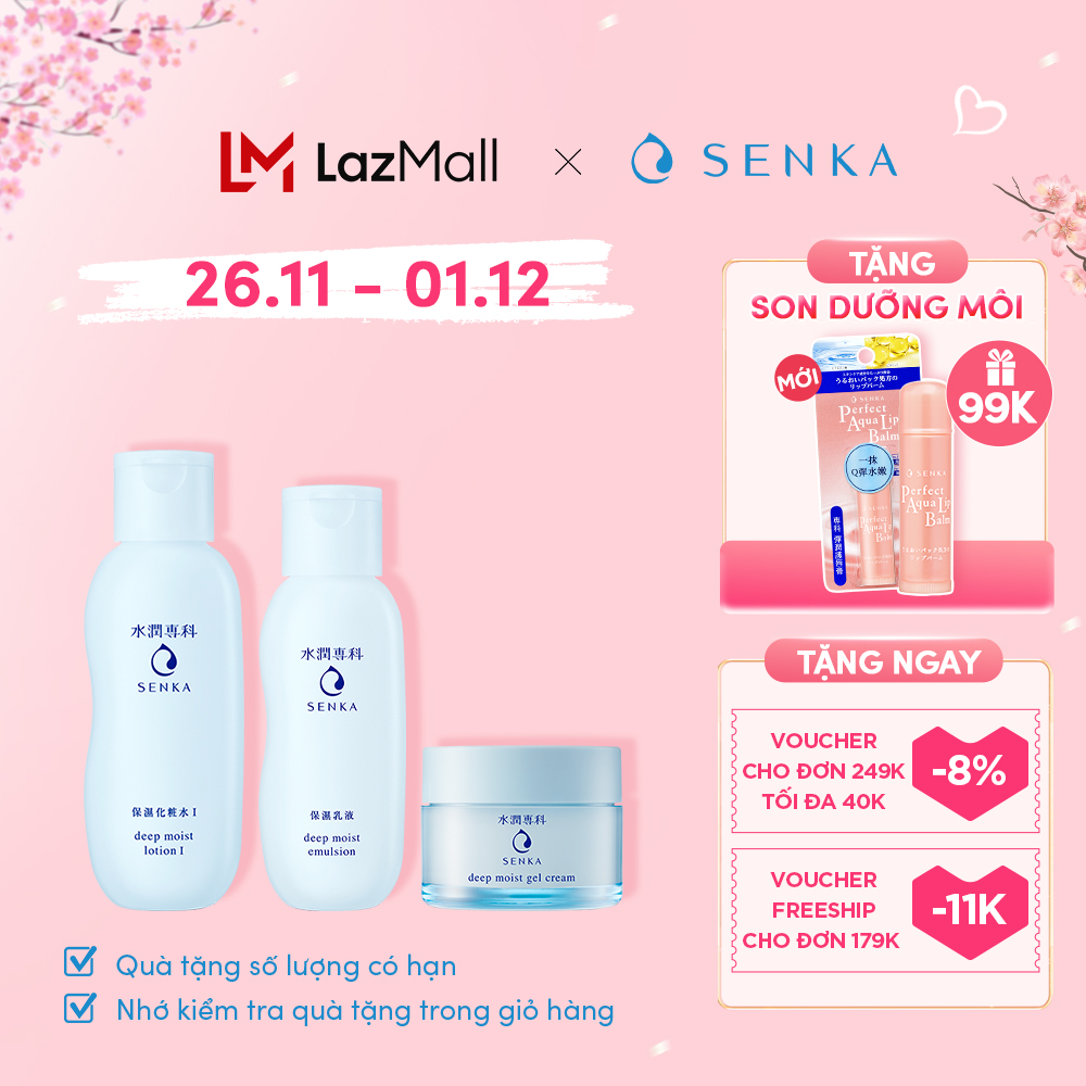 BÁO GIÁ GEL DƯỠNG CẤP ẨM CHUYÊN SÂU SENKA DEEP MOIST GEL CREAM 50G | Shopee Lazada Sendo Tiki mới nhất 24 Bộ Senka dưỡng ẩm chuyên sâu và ngăn ngừa lão hóa - chảy sệ da (Senka Deep Moist Lotion I, Gel Cream,Emulsion)