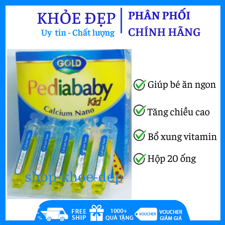 HSD 2023 - SIRO BỔ SUNG CANXI NANO - PEDIABABY CALCIUM NANO - NHANH MỌC RĂNG - PHÁT TRIỂN CHIỀU CAO - XƯƠNG CHẮC KHỎE - HỘP 20 ỐNG