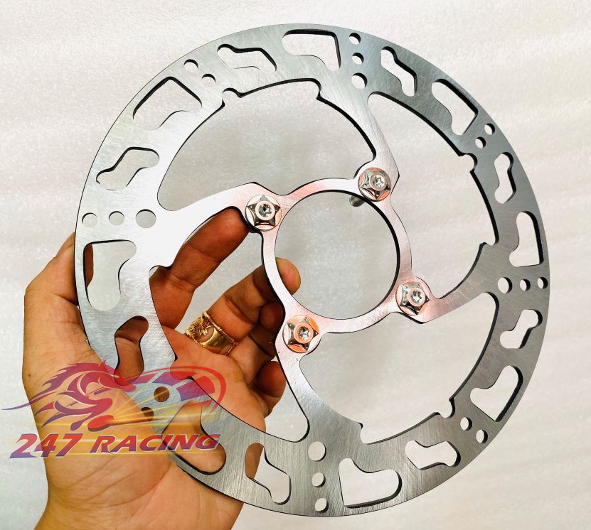 Đĩa thắng kiểu CNC phay 220 tặng kèm 4 Ốc Đĩa SALAYA 8li25 gắn xe máy Sirius,Wave,Ex135,Dream....