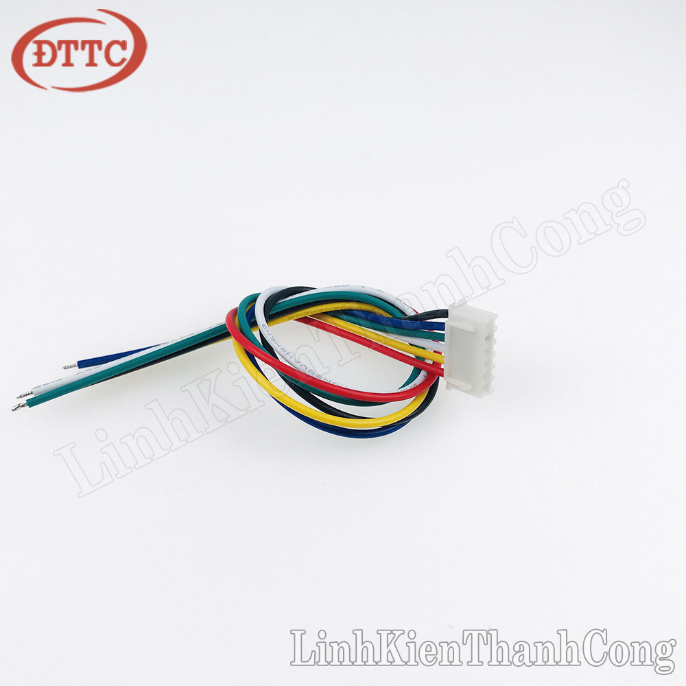 Cáp 6 sợi, 1 đầu cái XH2.54-6Y dài 20cm (lõi 22AWG)