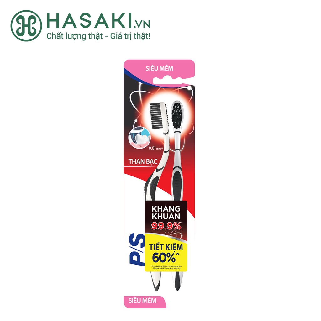 Bộ Bàn Chải Đánh Răng P/S Than Bạc Kháng Khuẩn
