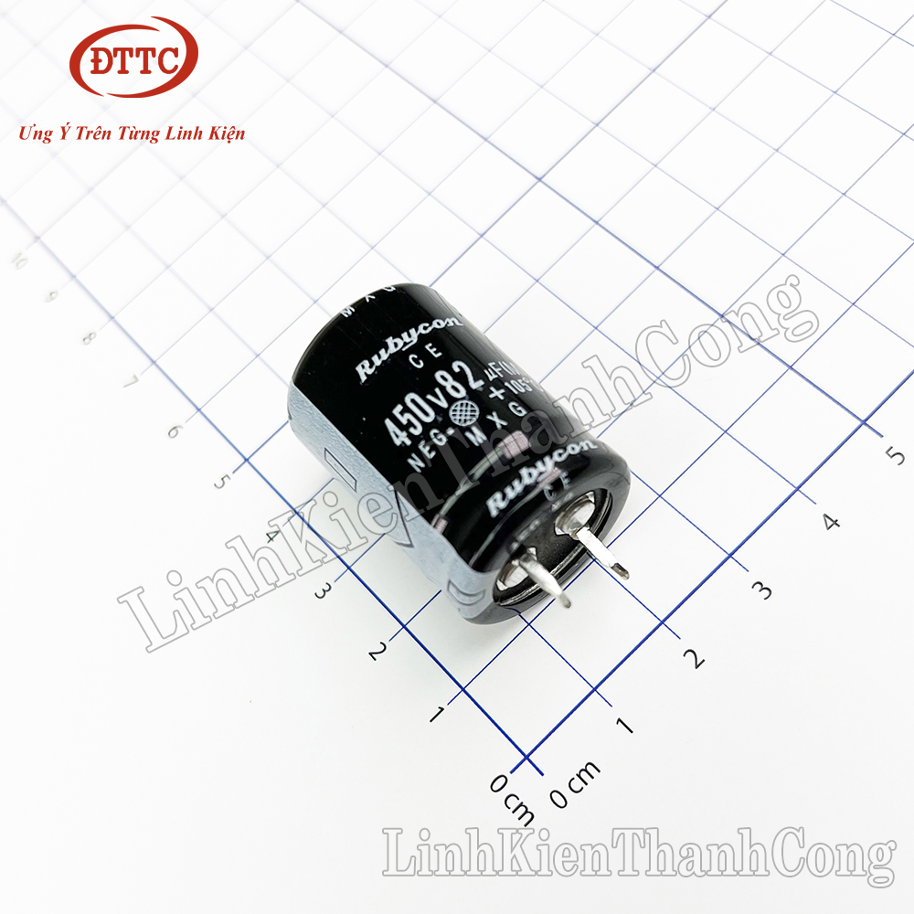 Tụ hóa 82uf 450v 22x30mm chân cứng