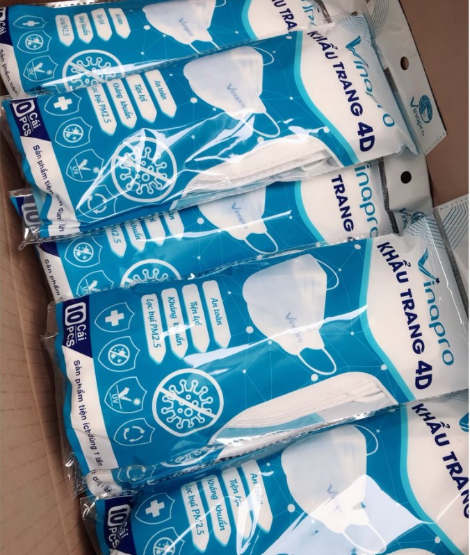1 bịch khẩu trang vinapro 4D, KF94 (1 bịch 10 cái)