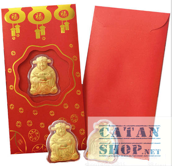 Bao lì xì hình con Hổ sang trọng, Cọp mạ vàng, Bao lì xì Thần Tài làm quà tặng phong thủy, may mắn, Tết Nhâm Dần