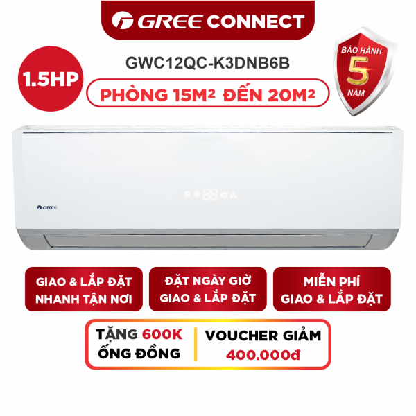 Bảng giá Máy LạnhGREE CONNECT Cao Cấp Inverter Wifi Thông Minh - Phù Hợp Phòng 15m2 Đến 20m2