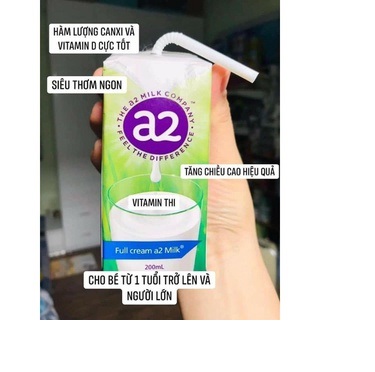 thùng 24 hộp Sữa nước A2 Full cream -200ml