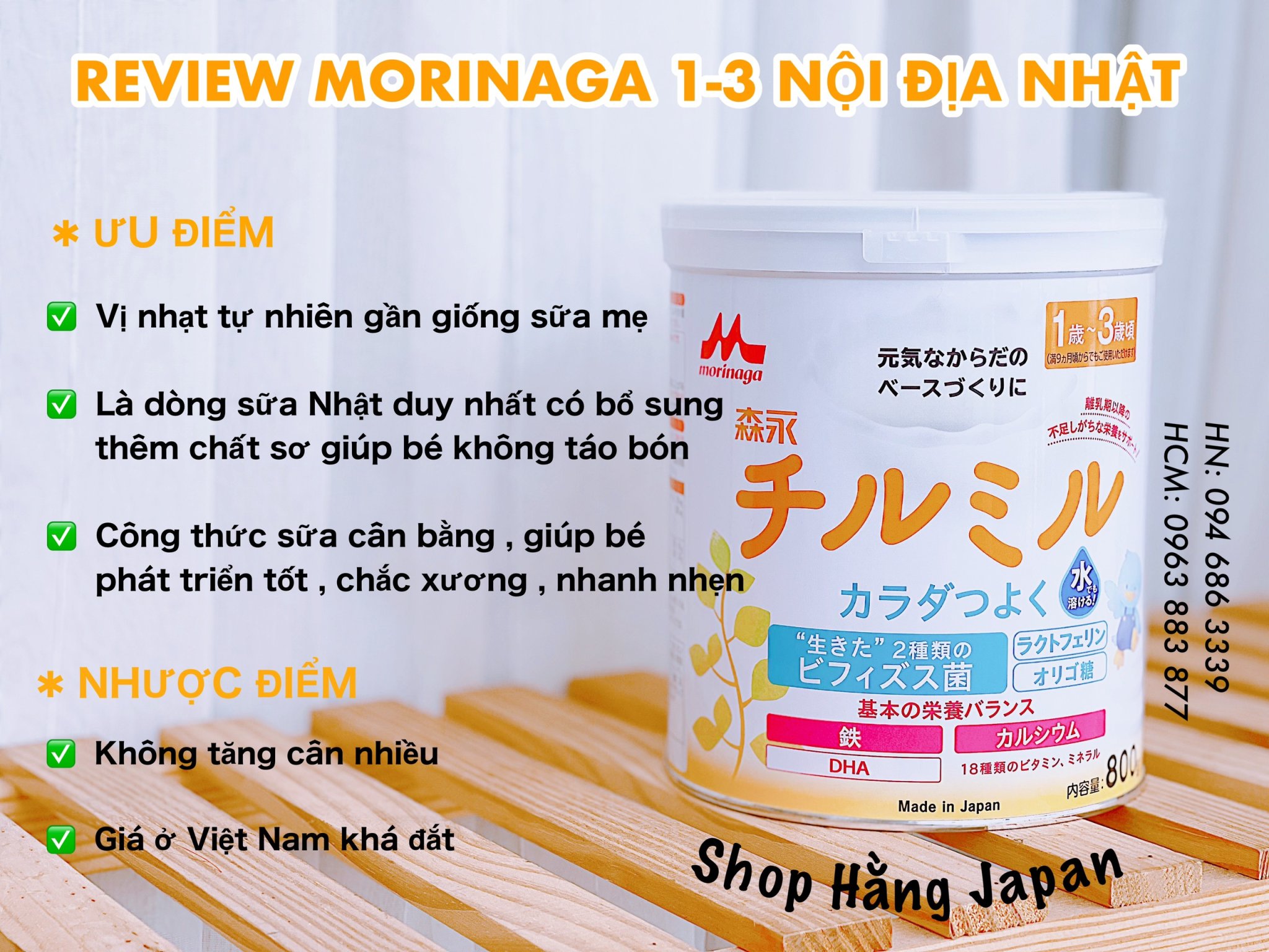 Sữa Morinaga lon 800gr - Hàng Nhật