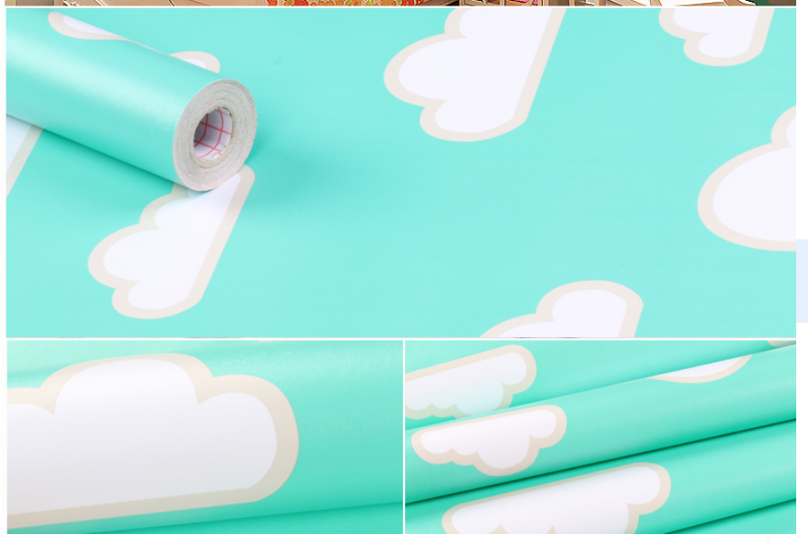 45cm x 5m Dài Giấy Dán Tường PVC ( có sẵn keo ) - TRỜI XANH MÂY NGỌC ST037