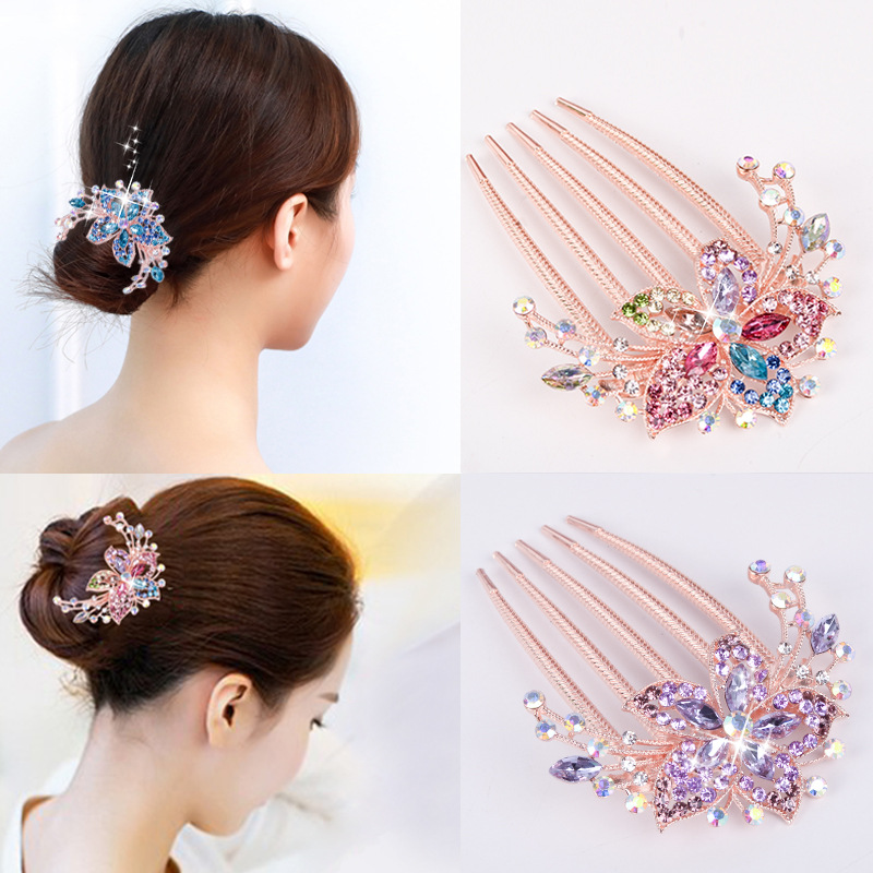Kẹp Răng Lược Đính Đá Hoa Lấp Lánh