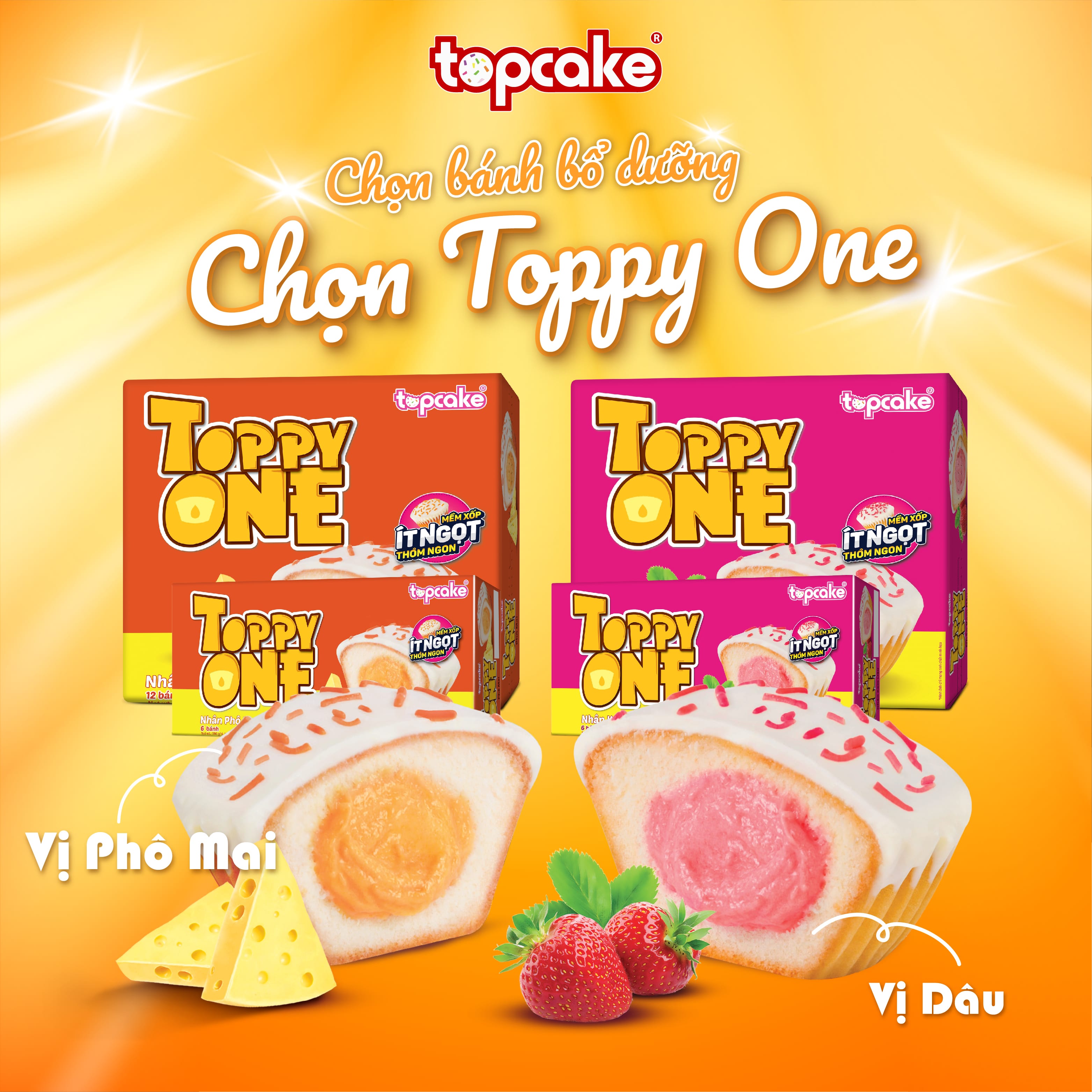 Bánh cupcake TOPPY ONE - Nhân kem phô mai