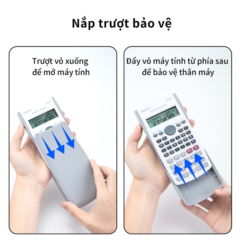 Máy tính kỹ thuật Deli D82MS / Máy tính học sinh 12 số