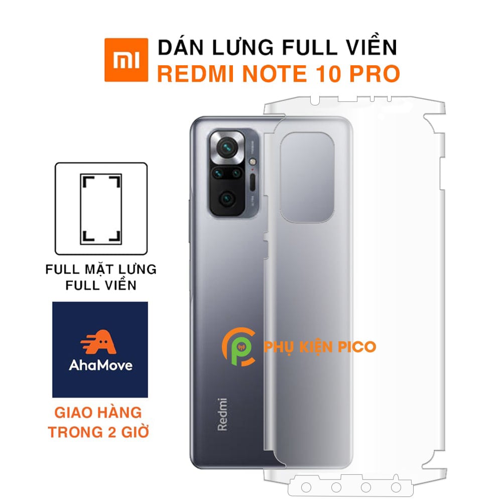 Dán lưng Redmi Note 10 Pro full mặt lưng và viền trong suốt PPF tự phục hồi vết xước - Dán dẻo Xiaomi Redmi Note 10 Pro