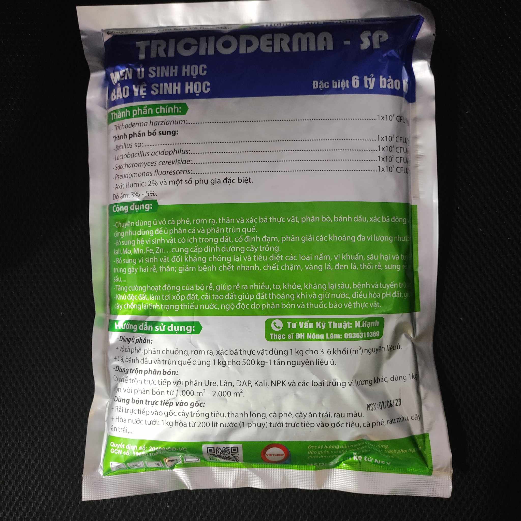 Chế Phẩm Vi Sinh Trichoderma Dùng Ủ Phân, Xử Lý Rác (Gói 1kg)