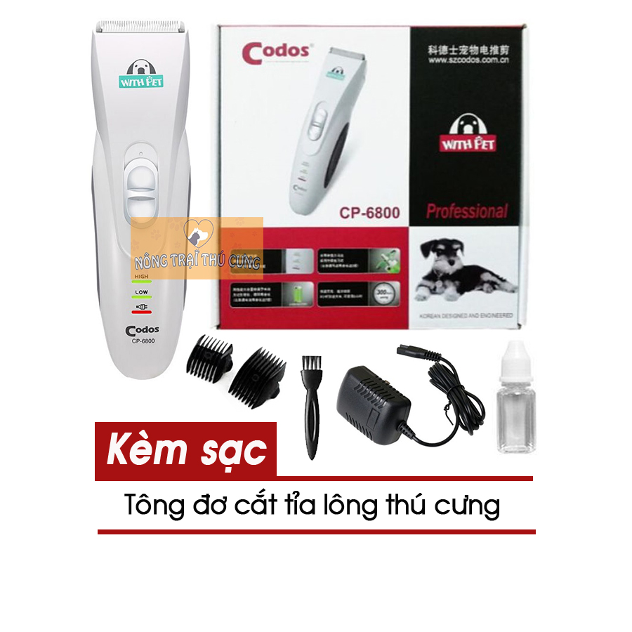 Tông đơ Cạo Lông Chó Mèo Codos CP-6800 Bản Màu Đỏ - Nông Trại Thú Cưng