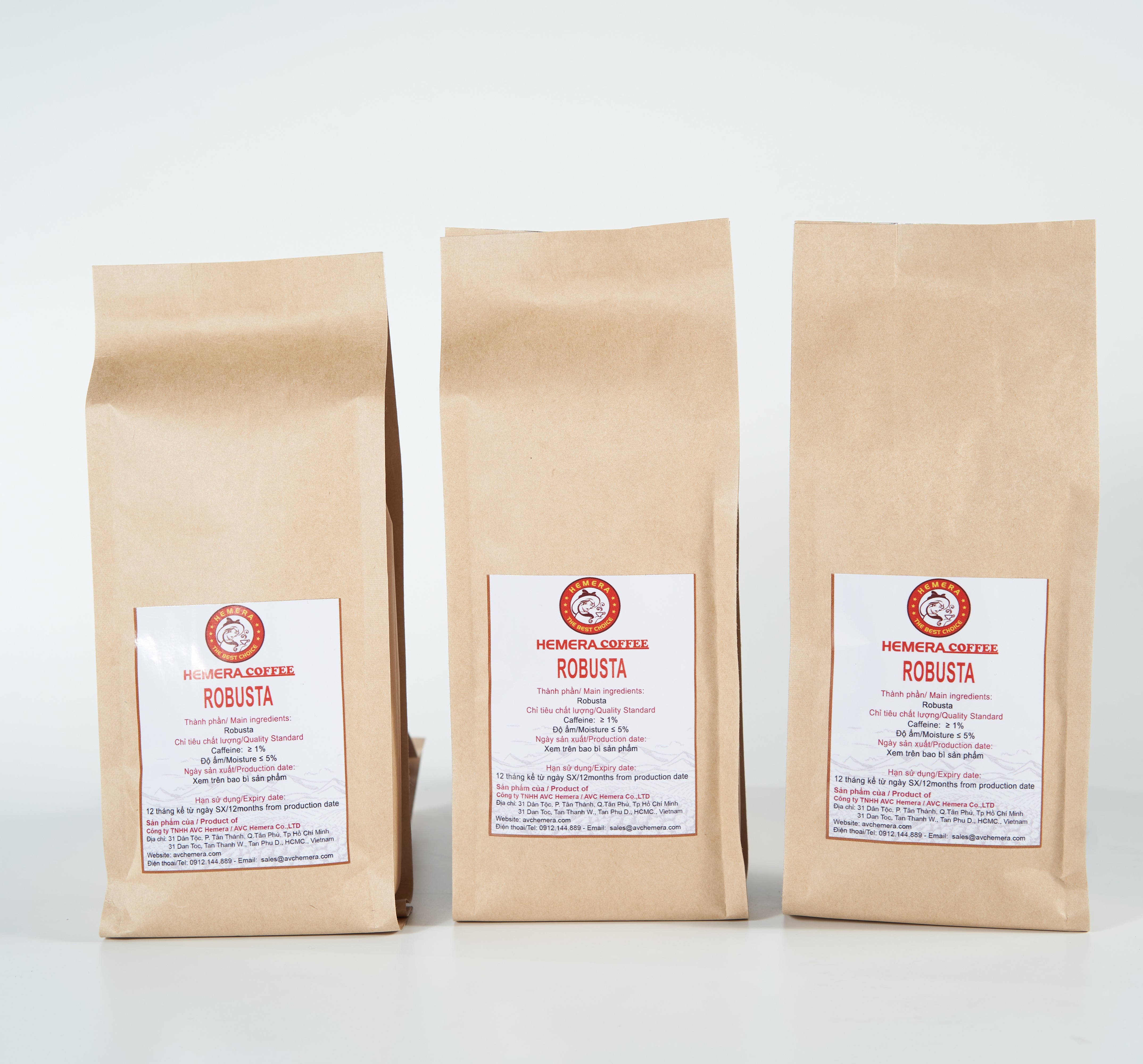 [HCM]CÀ PHÊ HẠT NGUYÊN CHẤT ROBUSTA RANG MỘC HEMERA COFFEE 500GR