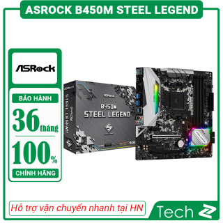 Mainboard ASROCK B450M STEEL LEGEND (AMD B450, Socket AM4, m-ATX, 4 khe RAM DDR4) thumbnail