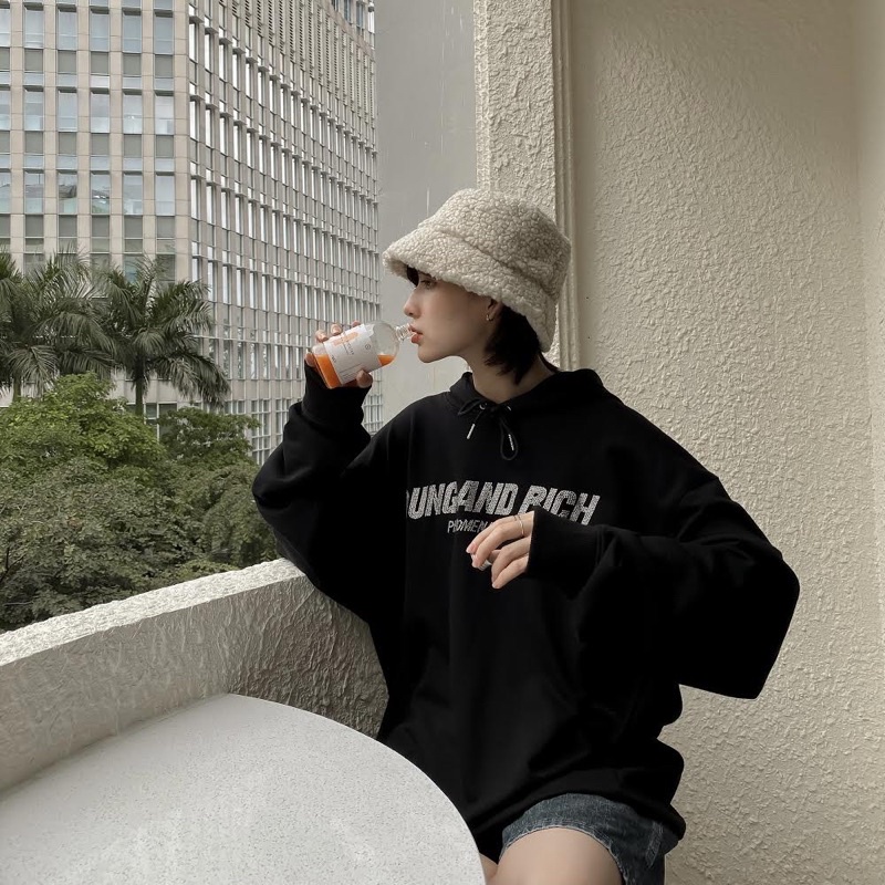 ÁO HOODIE PHENOMENAL - YOUNG AND RICH ( có nón - đính đá )