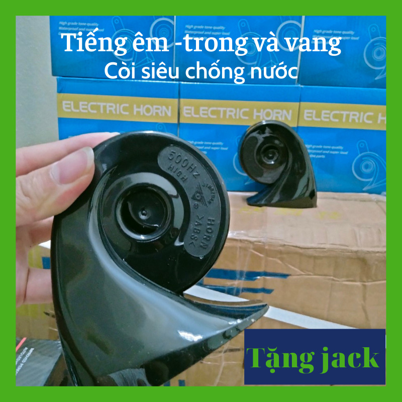Còi sên sò cho ô tô , xe máy 12V-24V Electric horn 2021 chính hãng siêu chống nước tiếng êm, trong và vang. Giác bát đầy đủ. Giá 1 bộ