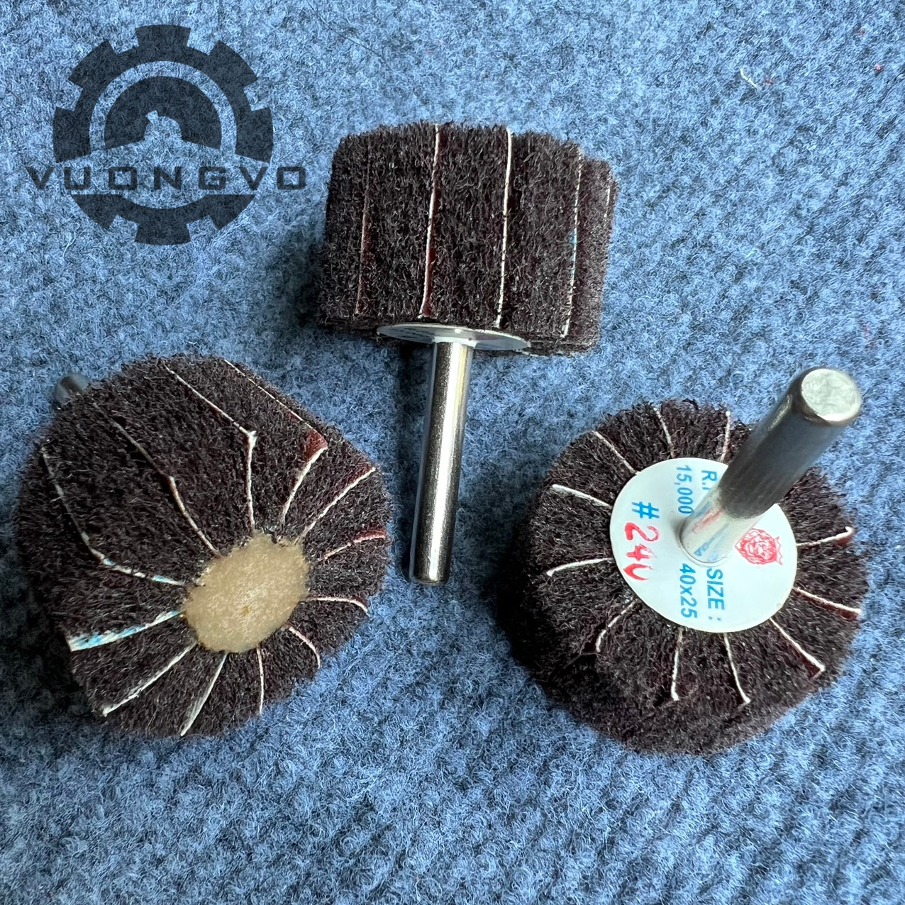 Abrasive sanding shank felting socket wrench size 40x25mm core 6mm