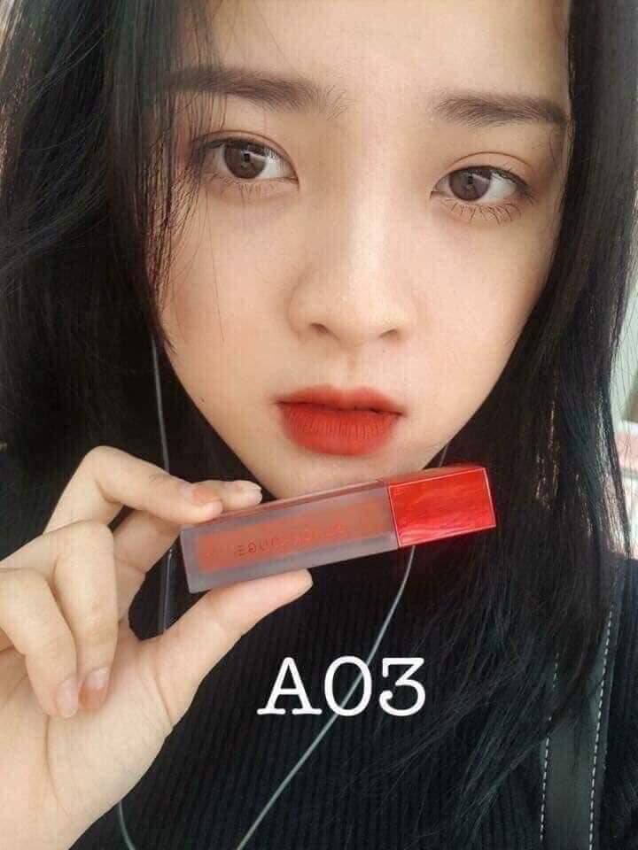 Son Black rouge A03 đỏ cam cháy