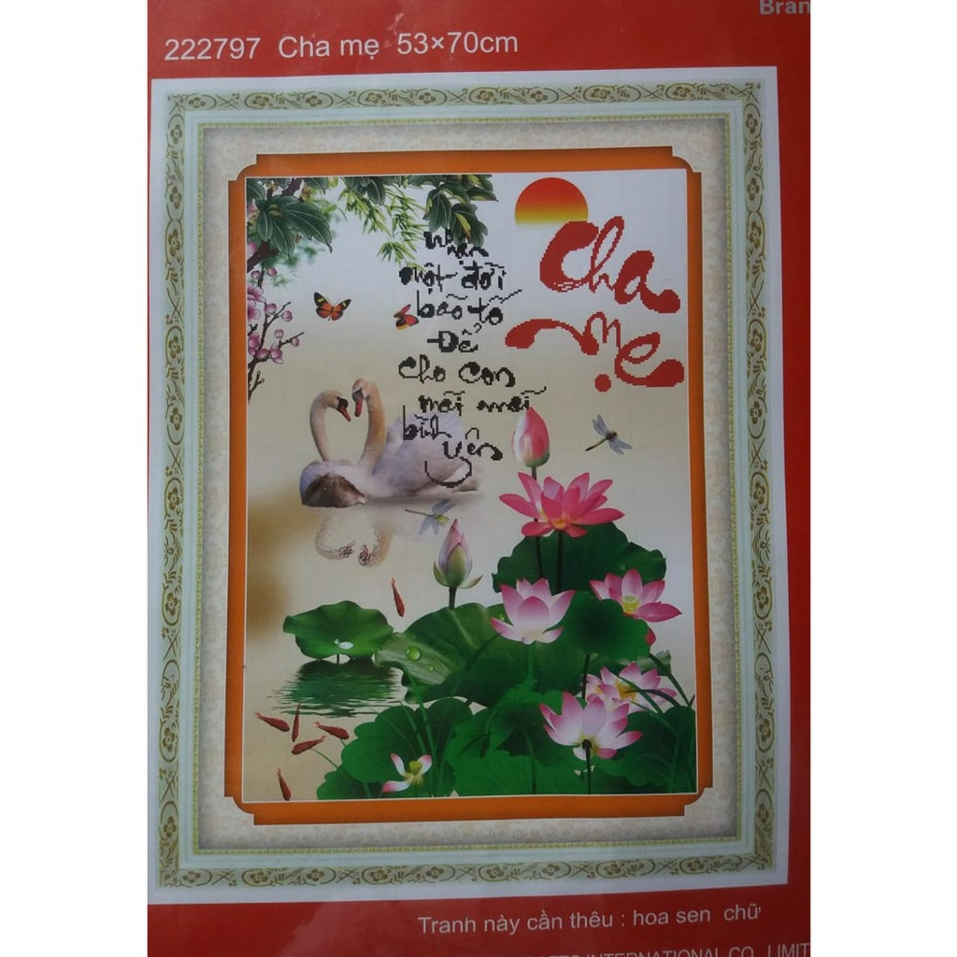 Tranh thêu chữ thập cha mẹ 222797-53x70cm