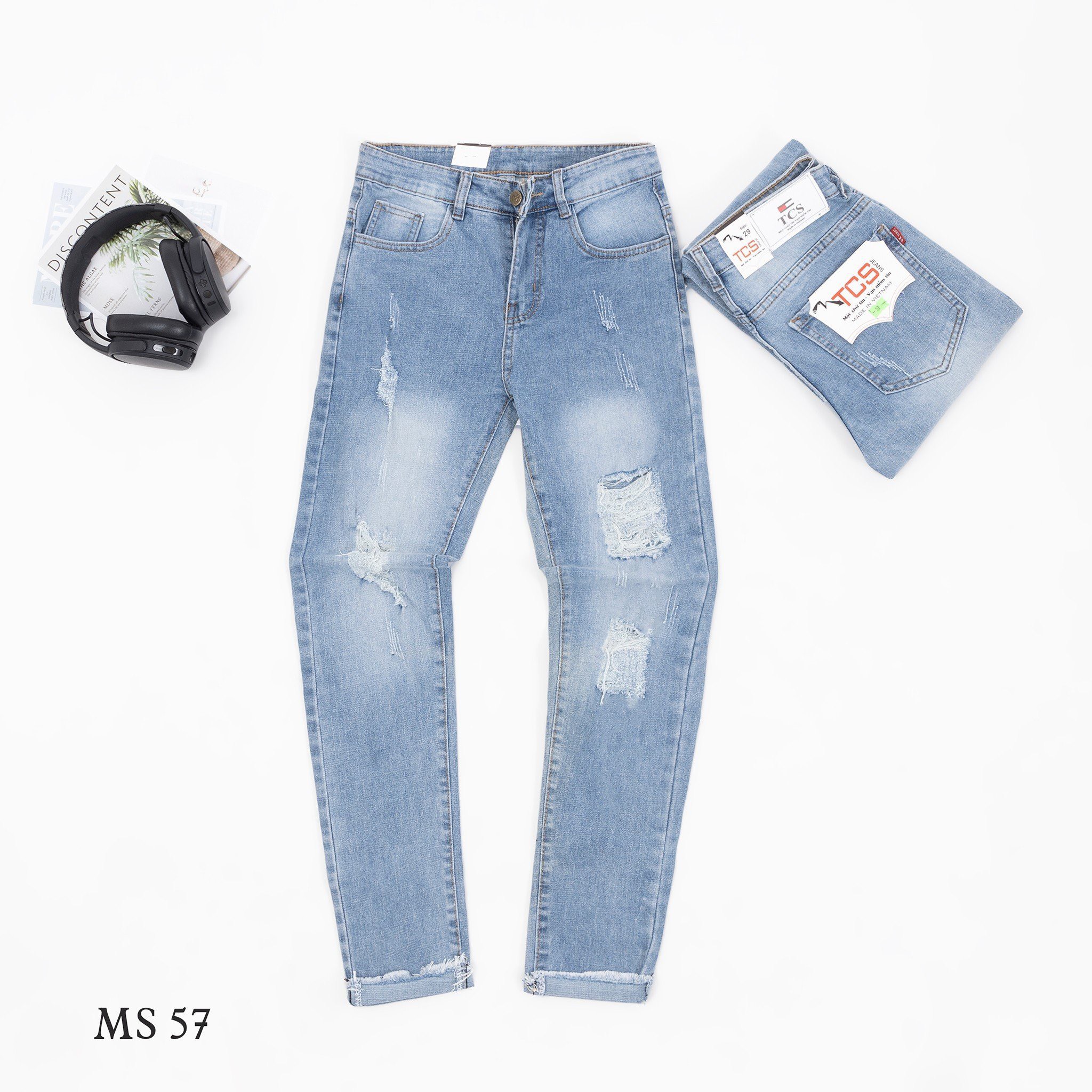 [Hoàn Tiền 15%] Quần jean nam rách gối cao cấp,không phai màu,chất liệu jean,co giãn tốt ,hàng chuẩn shop (ảnh thật shop chụp )thời trang DIỄM NHI SHOP nk5