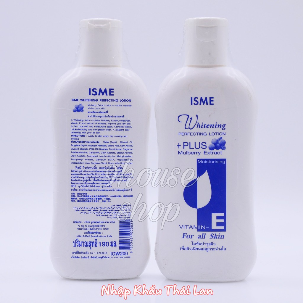 Lotion Dưỡng Thể Trắng Da ISME Whitening Plus Thailand