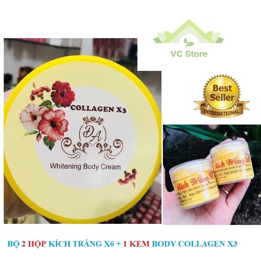 Combo 2 Hộp Kem X6 + 1 Hộp Dưỡng Body Colagen X3 300g