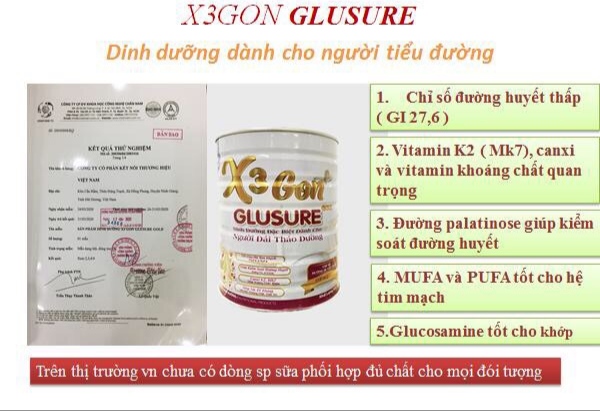 Sữa X3 Gon Glusure Gold Hộp 900g