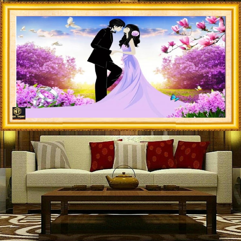 Tranh đính đá Tình yêu vĩnh cửu (khổ nhỏ) vs416 kt76x50 cm