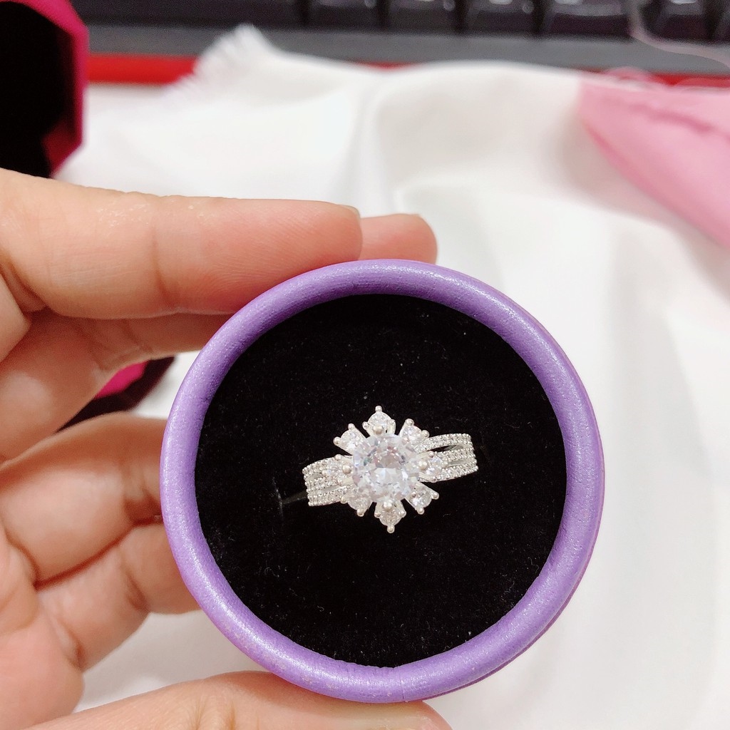 ☃❂ Nhẫn nữ bạc ta gắn đá cao sang chảnh - Nhẫn bạc Bibi mẫu mới đẹp