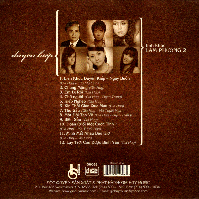 BỘ 5 đĩa CD Tình Khúc Lam Phương 2
