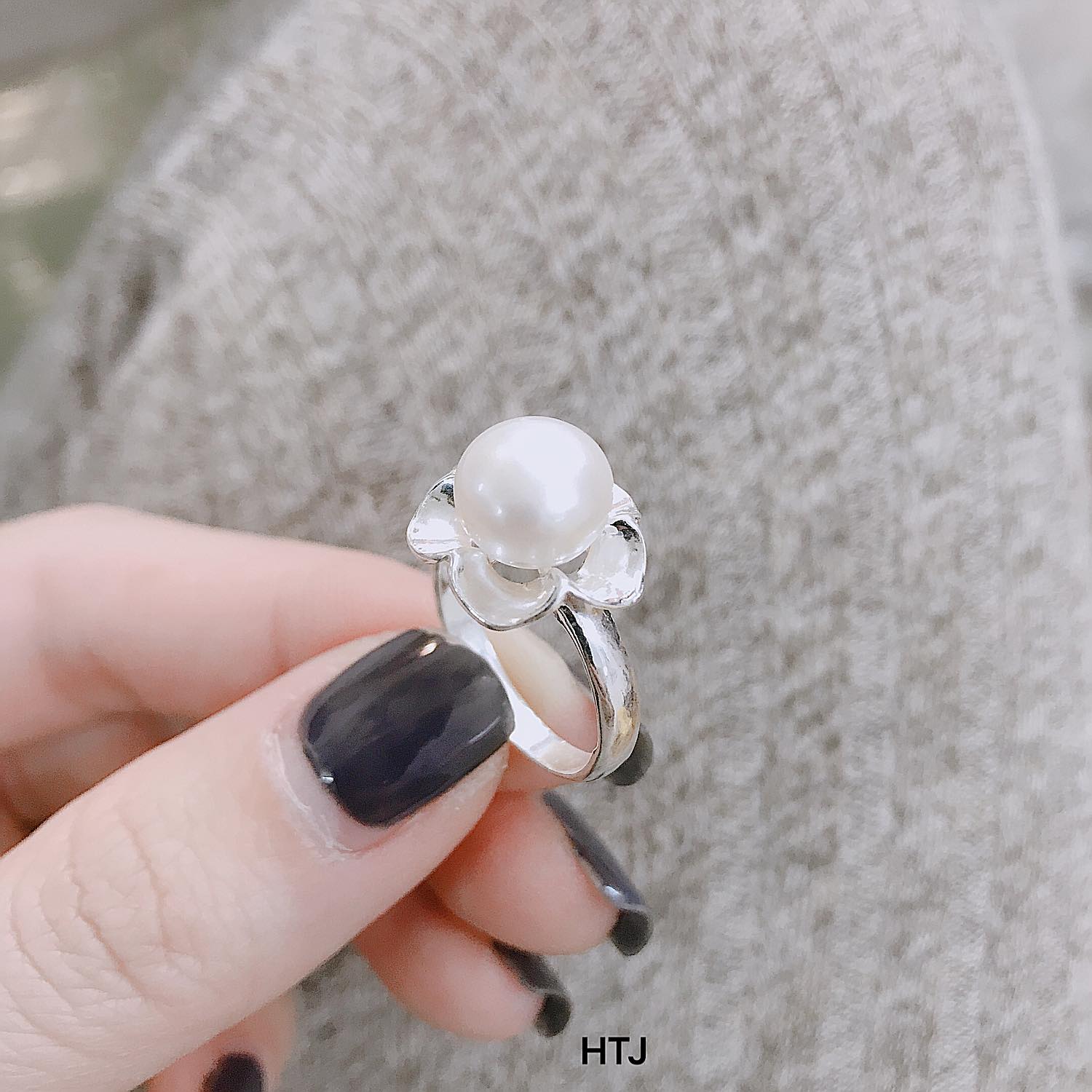 Nhẫn nữ bạc Ý mặt trai MS11e