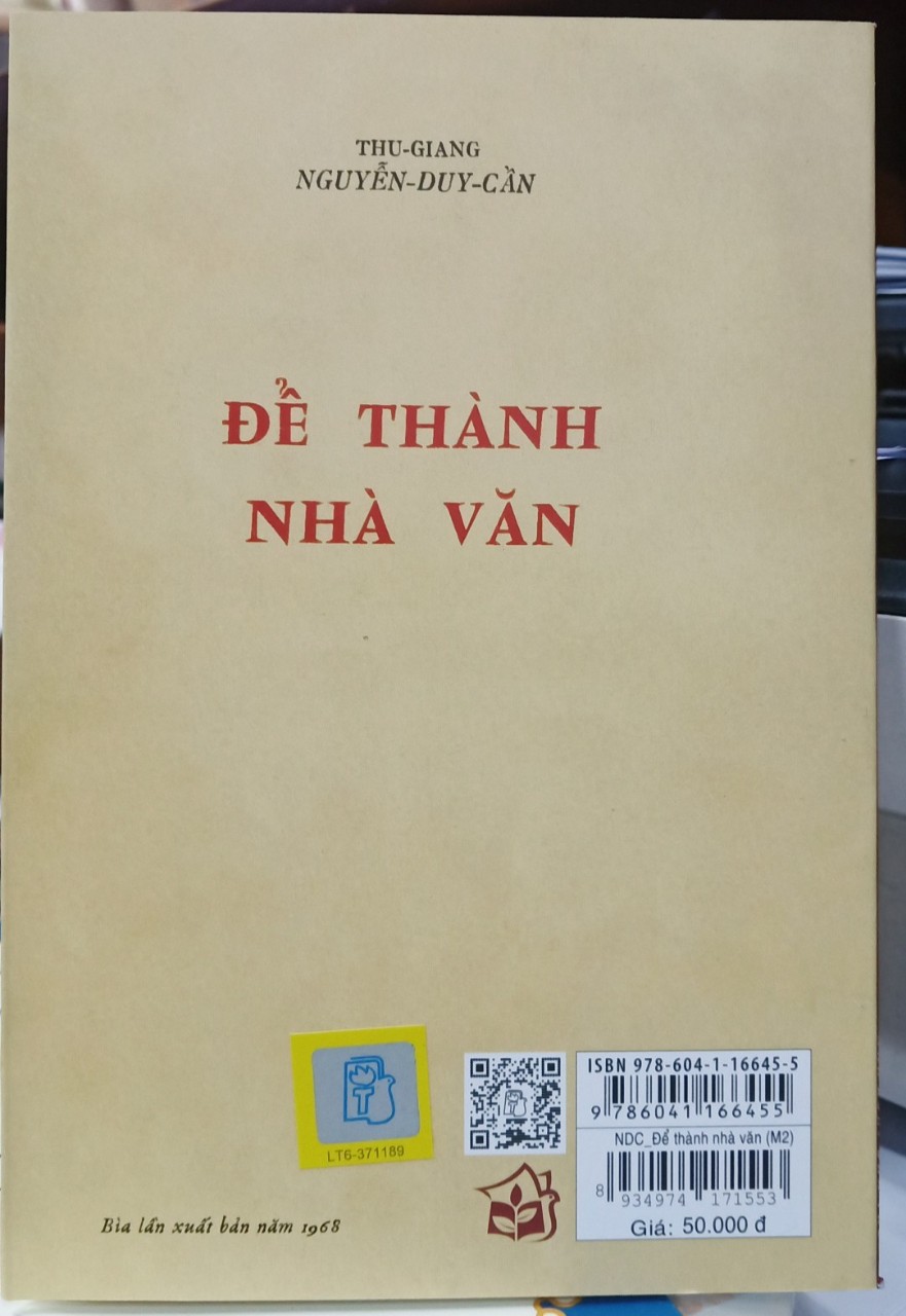 Sách NXB Trẻ - ĐỂ THÀNH NHÀ VĂN ( TÁI BẢN 2021 )