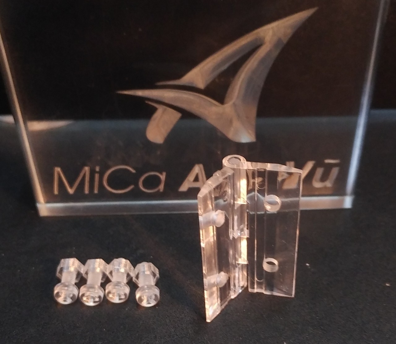 Bản lề nhựa mica trong bắt ốc