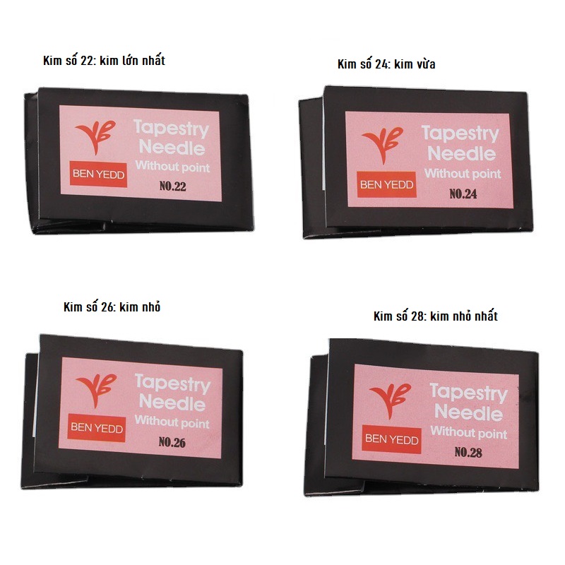 Kim BEN YEDD – Thêu tranh chữ thập (1 vỉ gồm 25 cây kim)