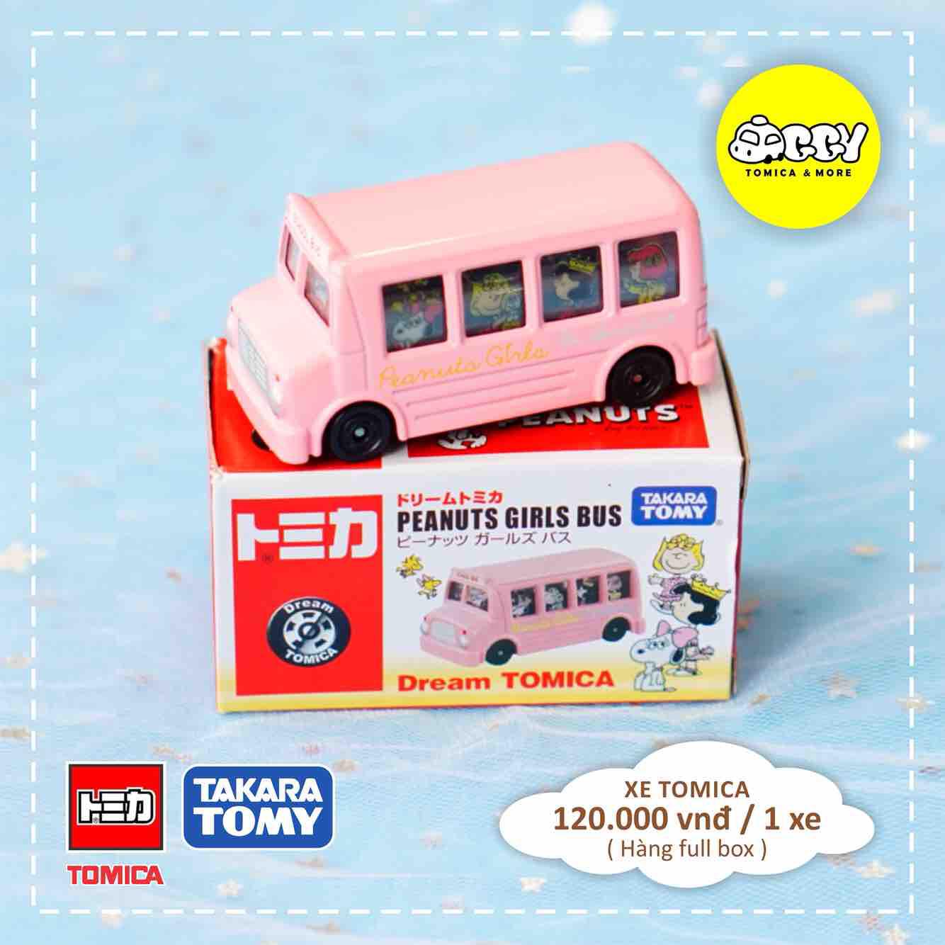 [HCM]Xe mô hình Disney Tomica Schoolbus - Hồng
