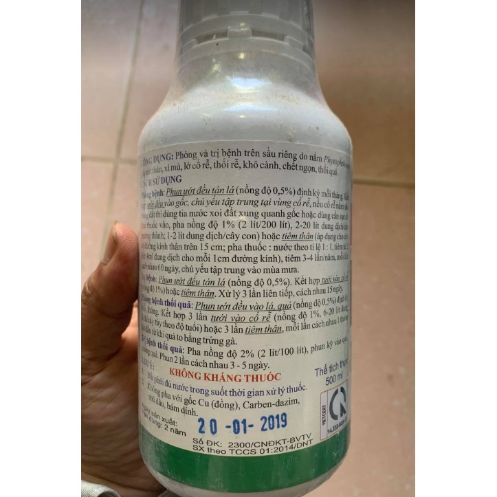 Thuốc Trừ Nấm Agrifos 400 Chai 500Ml